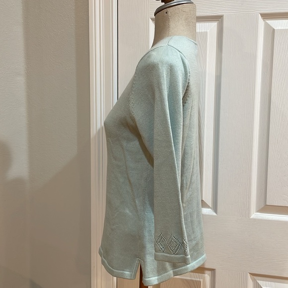 Jeanne Pierre petites sweater pull over 100% cotton green women’s size S small - Picture 7 of 10